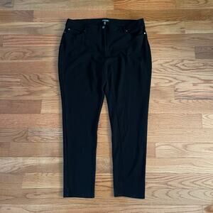 Eileen Fisher Ponte Straight Leg Pants Womes 18W Black Casual Minimalist Basic
